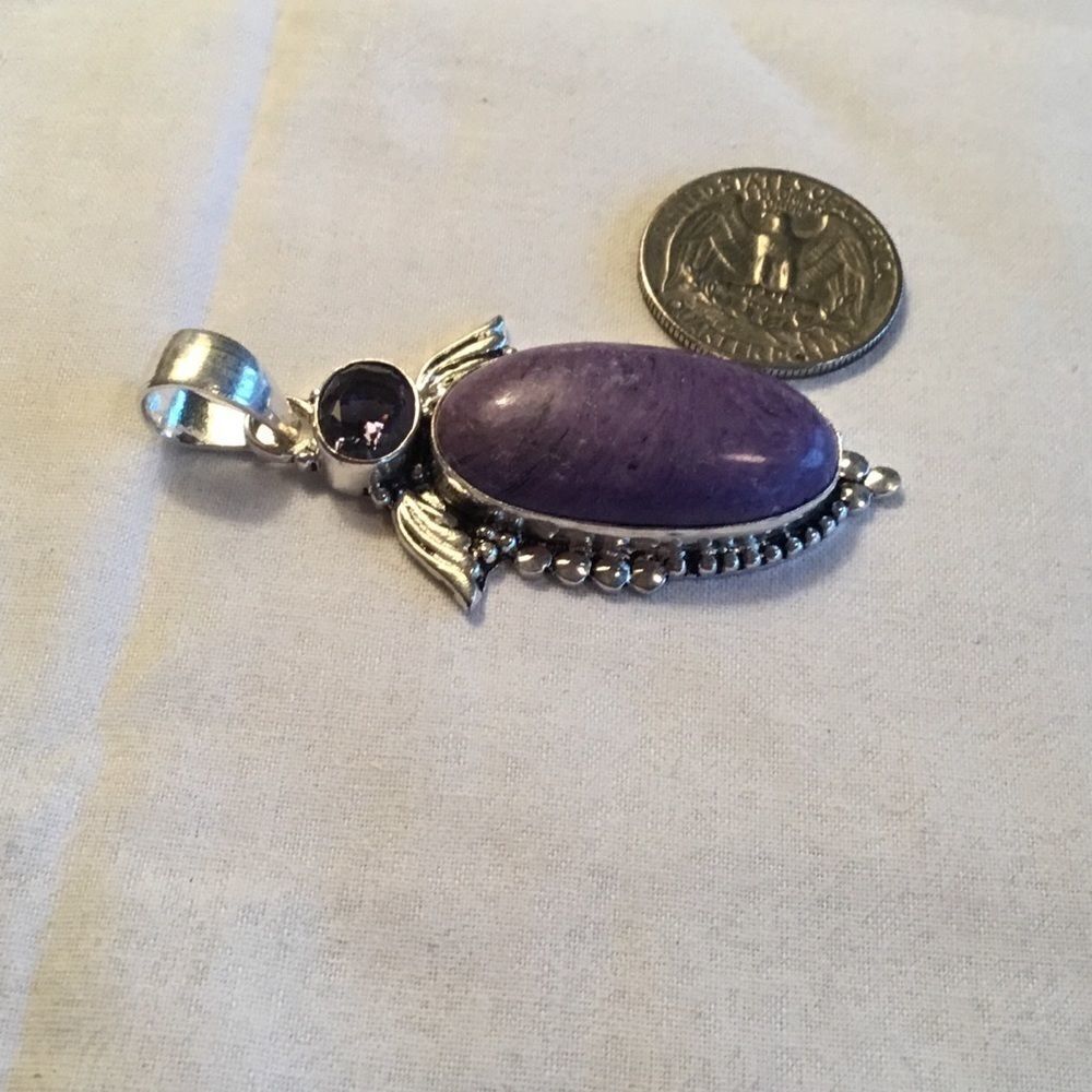 Nwot Sterlingsilvercharoitependant - image 4